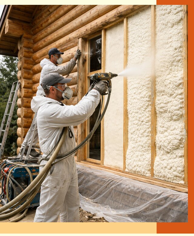 Утепление деревянного дома ППУ в Дагестанских Огнях от 4336 руб/м2 | ТепломастерДгс — под ключ