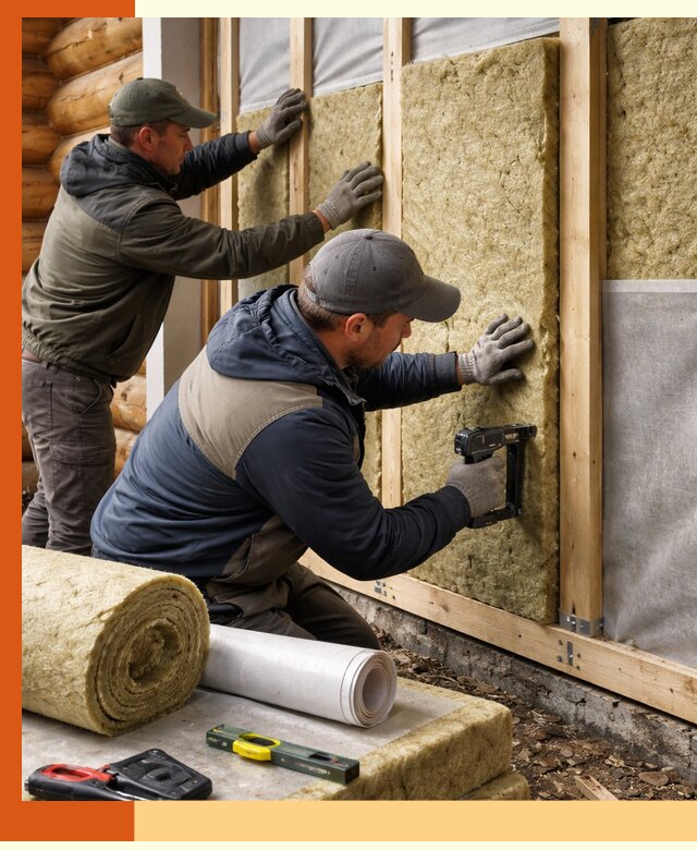 Утепление бревенчатого дома под ключ в Дагестанских Огнях