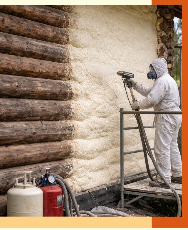 Утепление бревенчатого дома ППУ в Дагестанских Огнях под ключ от 6452 руб. | ТепломастерДгс