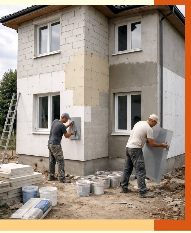 Утепление дома из газобетона в Дагестанских Огнях от 4336 руб./м² — заказать у ТепломастерДгс