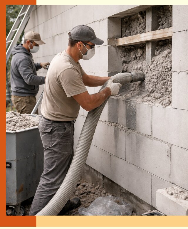 Утепление дома из газобетона эковатой в Дагестанских Огнях