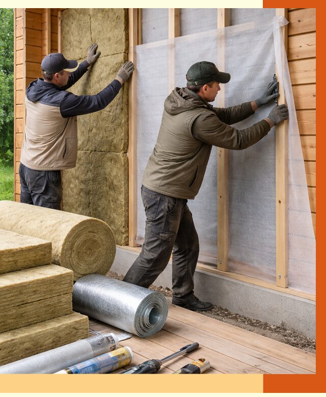 Утепление дома из двойного бруса в Дагестанских Огнях от 4955 руб./м² — ТепломастерДгс под ключ