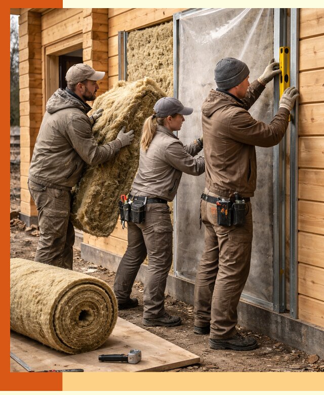 Утепление дома из двойного бруса в Дагестанских Огнях качественно и надёжно