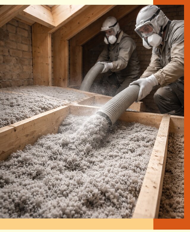 Утепление коттеджа эковатой в Дагестанских Огнях от 2581 руб./м² — комплексная задувка и монтаж | ТепломастерДгс