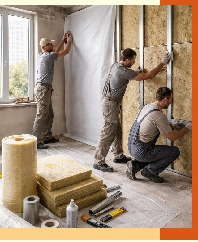 Утепление квартиры в Дагестанских Огнях от 4645 руб/м2 — утеплить квартиру изнутри и снаружи | ТепломастерДгс