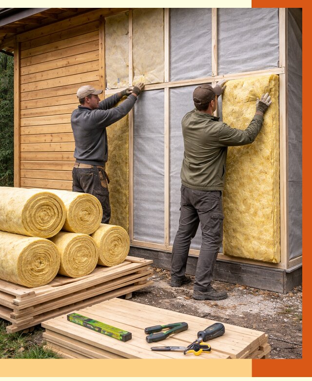 Утепление бани снаружи в Дагестанских Огнях от 87746 руб. под ключ | ТепломастерДгс