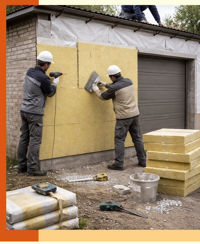 Утепление гаража снаружи в Дагестанских Огнях качественно и надёжно