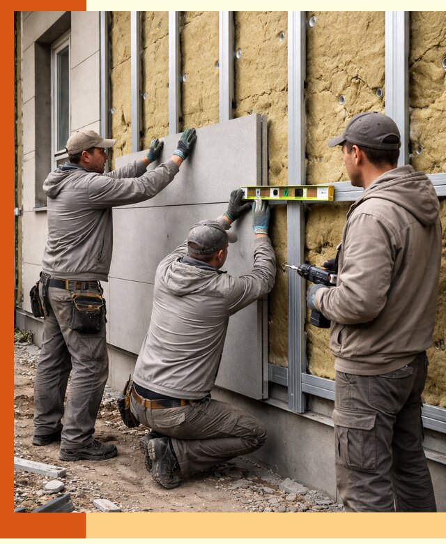 Утепление вентилируемого фасада под ключ в Дагестанских Огнях