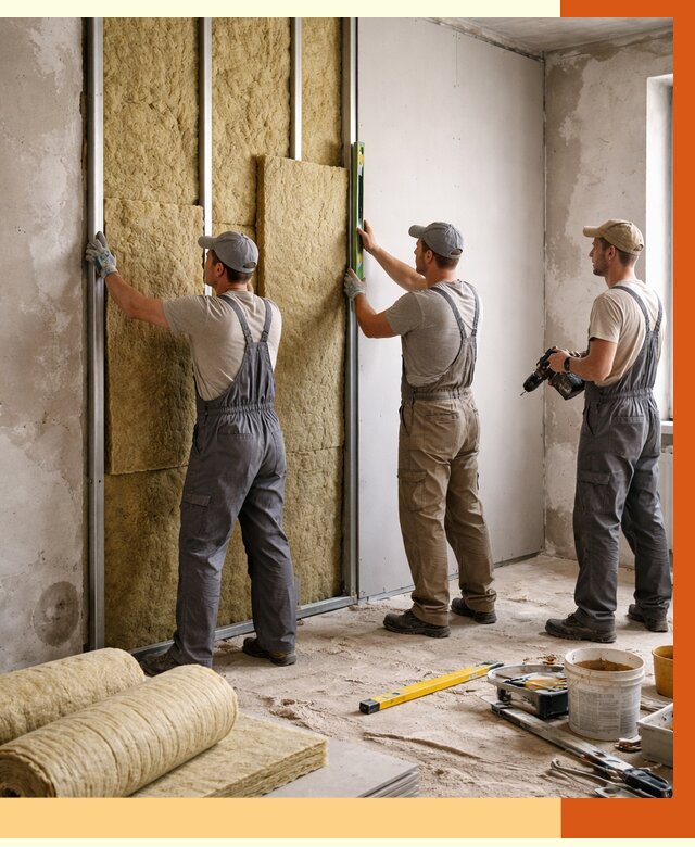 Утепление стен изнутри в Дагестанских Огнях от 2323 руб/м² под ключ | ТепломастерДгс