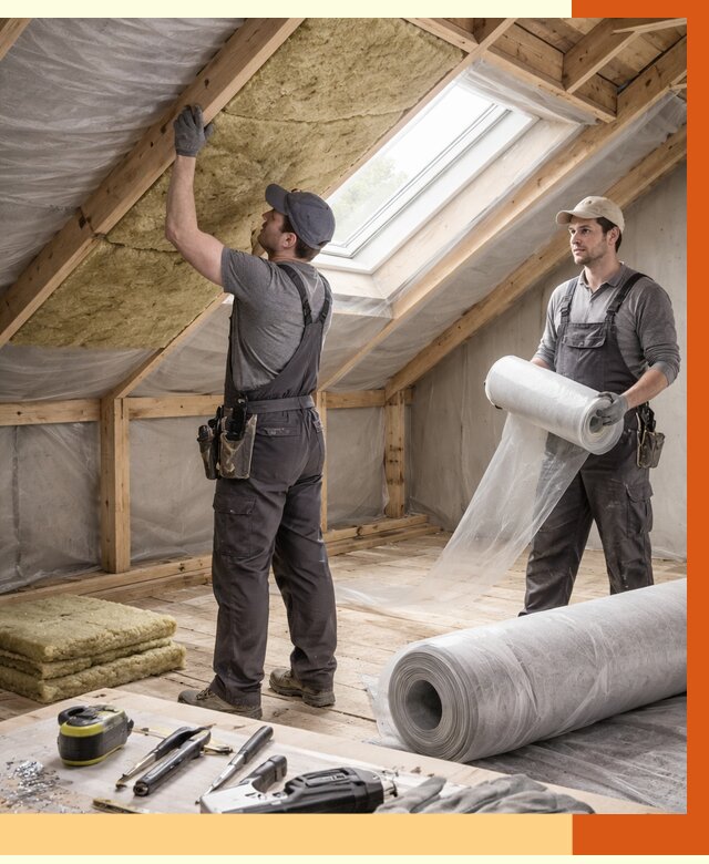 Утепление крыши изнутри мансарды в Дагестанских Огнях от 4336 руб./м² | ТепломастерДгс