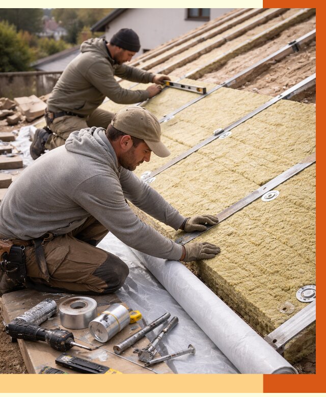 Утепление крыши снаружи в Дагестанских Огнях под ключ от 1239 руб./м2 | ТепломастерДгс