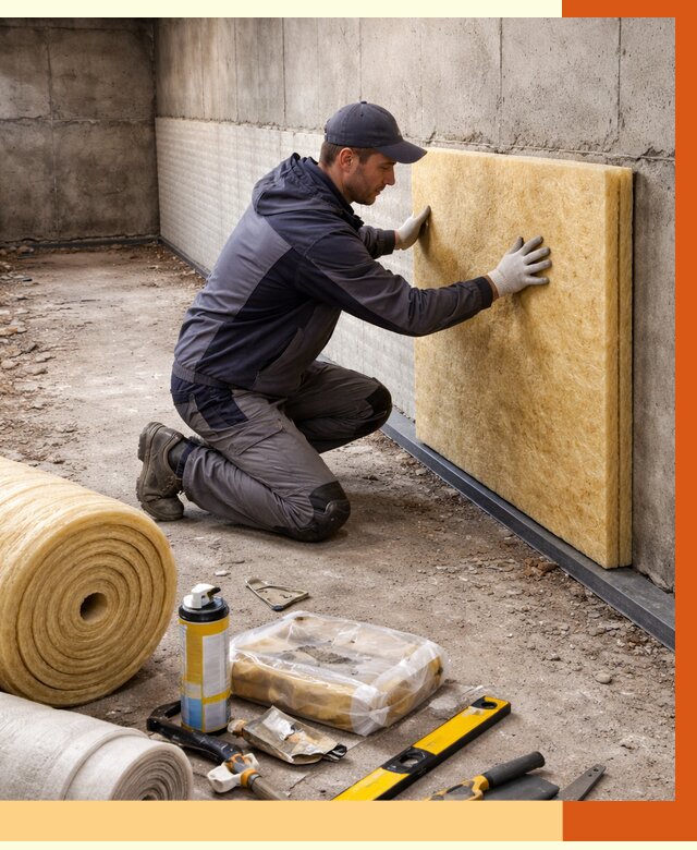 Утепление фундамента изнутри в Дагестанских Огнях от 4336 руб./м2 — работы под ключ | ТепломастерДгс