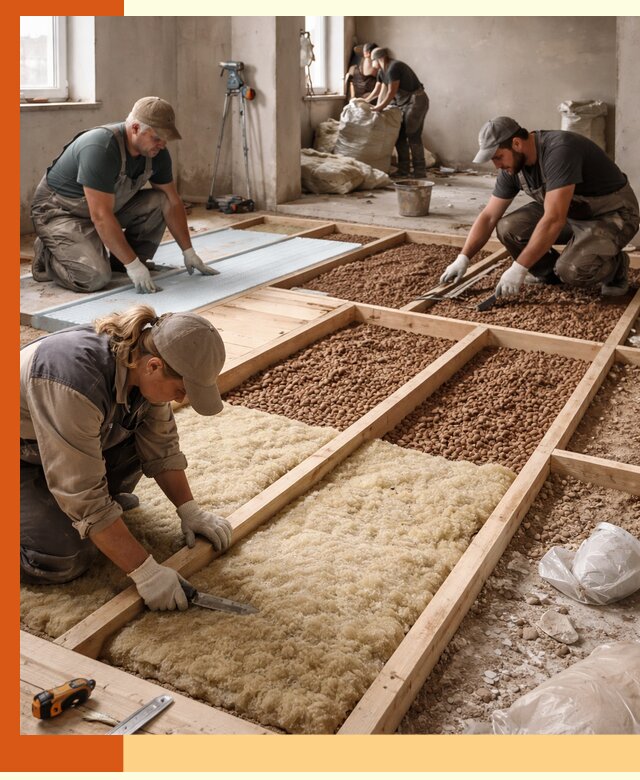 Утепление перекрытий жилых и промышленных зданий в Дагестанских Огнях