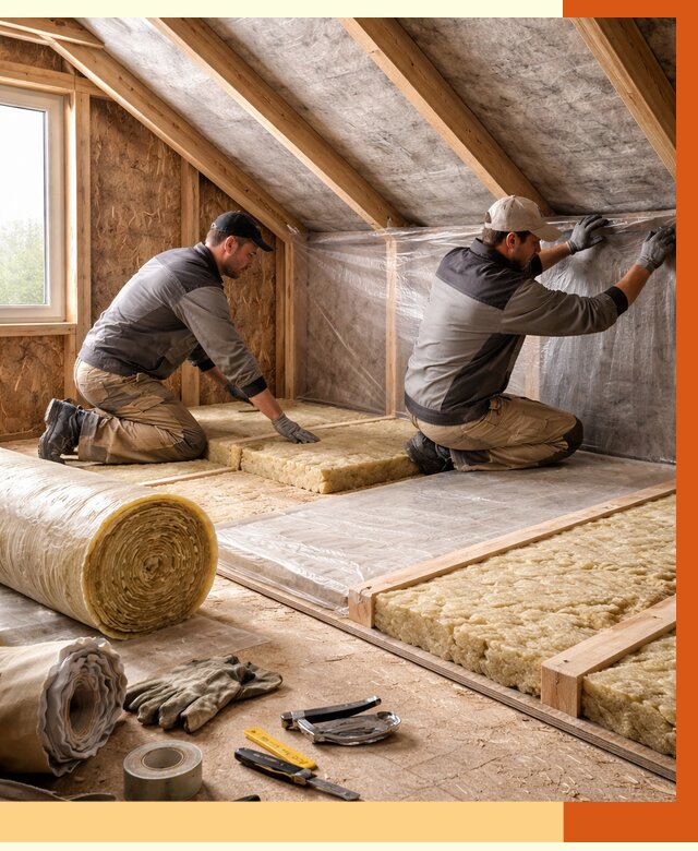 Утепление чердака в Дагестанских Огнях от 7742 руб/м² — теплоизоляция и комплексное утепление под ключ | ТепломастерДгс