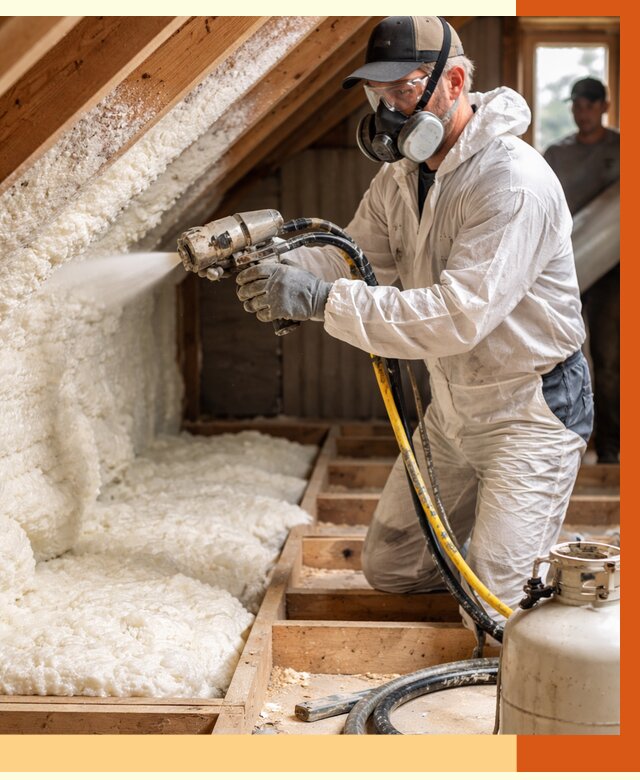 Утепление чердака ППУ в Дагестанских Огнях от 8898 руб./м2 — услуга под ключ | ТепломастерДгс