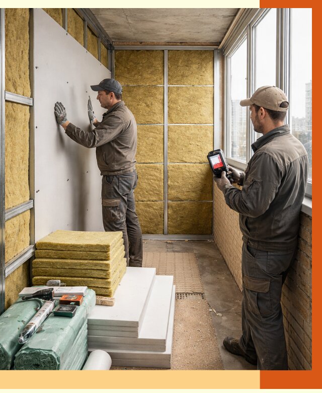 Утепление балкона в Дагестанских Огнях от 4645 руб. под ключ | ТепломастерДгс