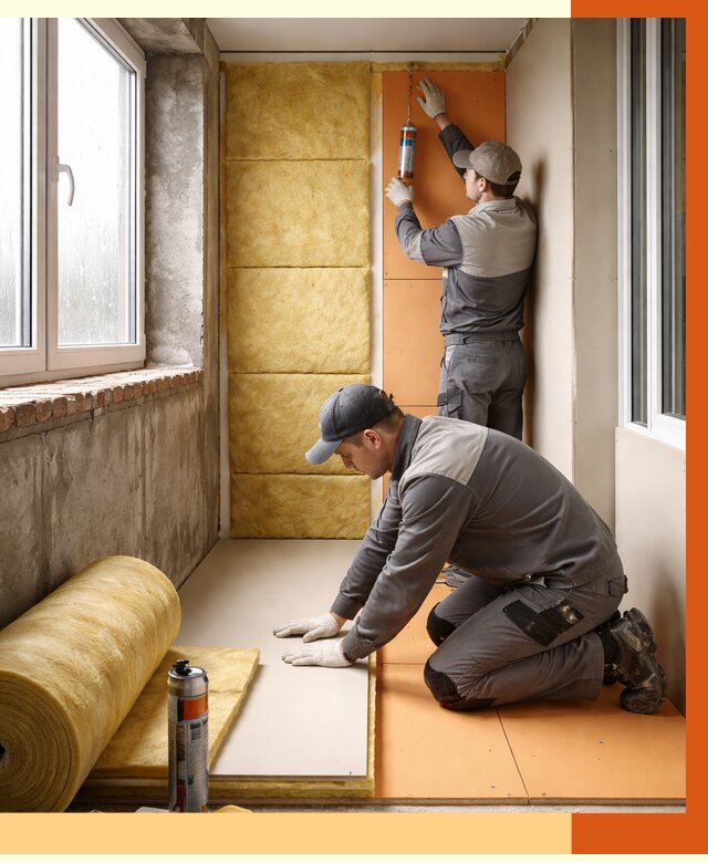 Утепление лоджии под ключ в Дагестанских Огнях от 6710 руб/м2 — комплексное решение | ТепломастерДгс