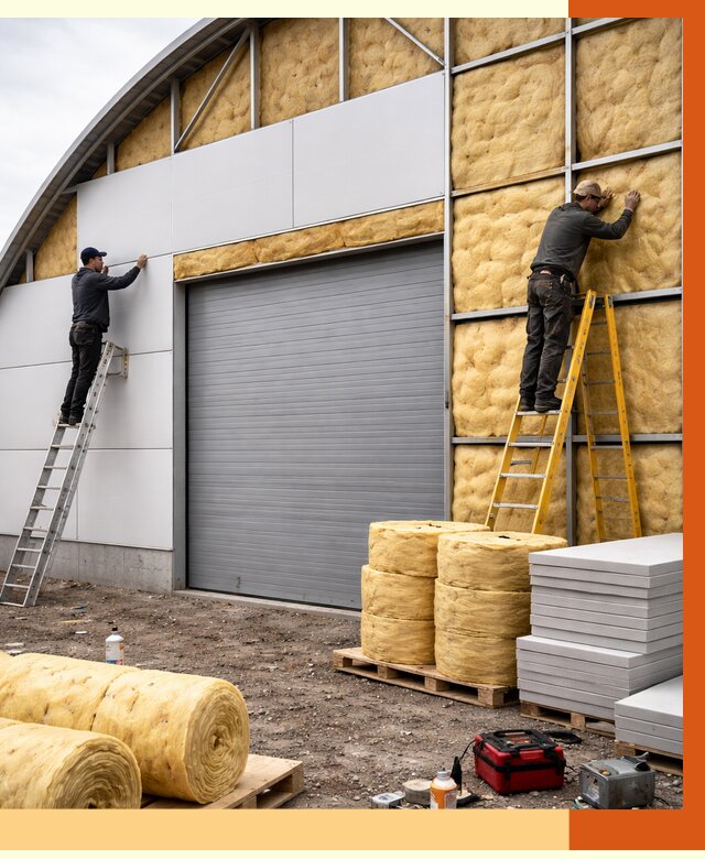 Утепление ангара пенополиуретаном в Дагестанских Огнях от 7433 руб./м² — комплекс от ТепломастерДгс