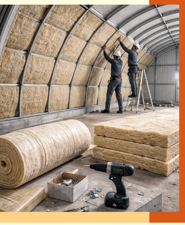 Утепление арочного ангара в Дагестанских Огнях от 3303 руб./м2 под ключ | ТепломастерДгс