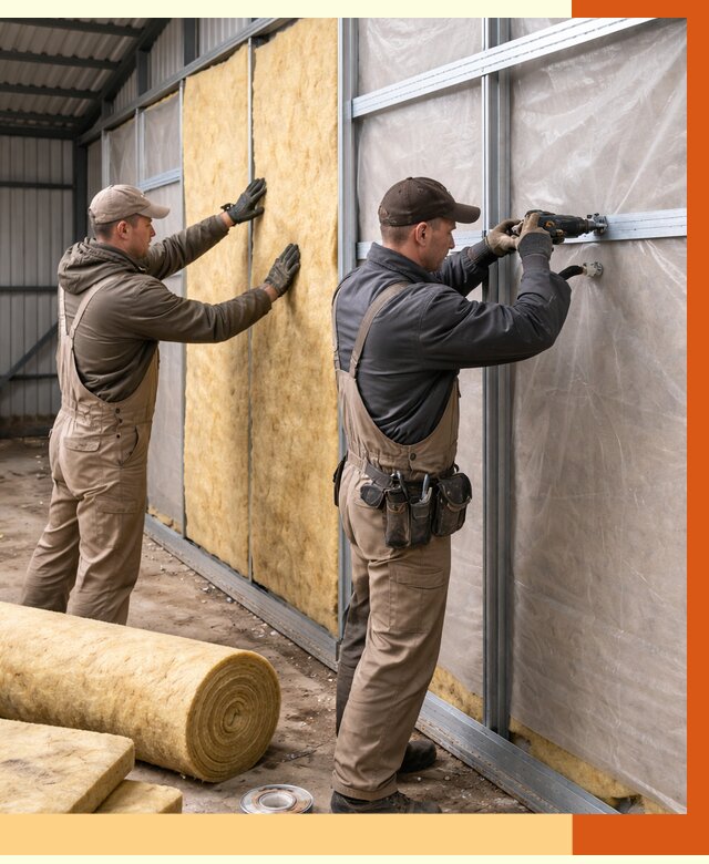 Утепление металлического ангара в Дагестанских Огнях от 4903 руб/м2 — услуги под ключ | ТепломастерДгс