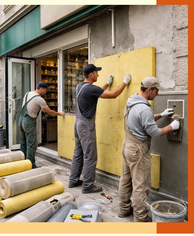 Утепление магазина в Дагестанских Огнях от 4645 руб/м2 — цена, стены и снаружи | ТепломастерДгс