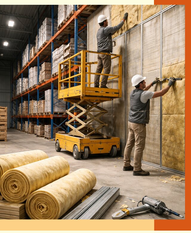 Утепление торгового склада в Дагестанских Огнях от 3303 руб/м2 — комплексно и под ключ | ТепломастерДгс