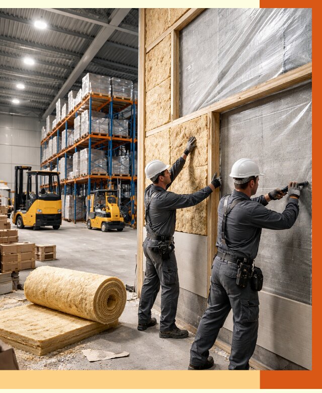 Утепление склада с техникой в Дагестанских Огнях от 4336 руб./м2 — комплексно под ключ | ТепломастерДгс