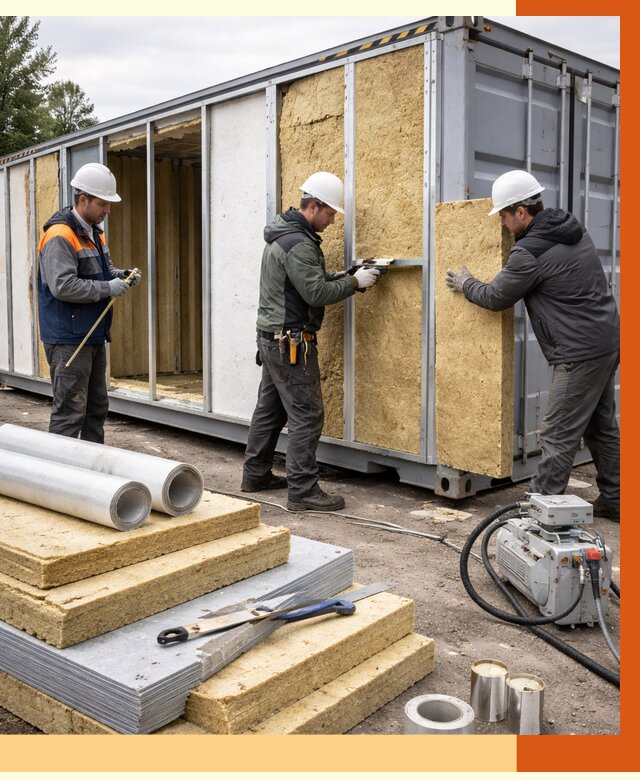 Утепление морского контейнера в Дагестанских Огнях от 3871 руб. под ключ | ТепломастерДгс