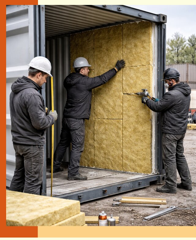 Утепление морского контейнера в Дагестанских Огнях: надежная теплоизоляция и защита