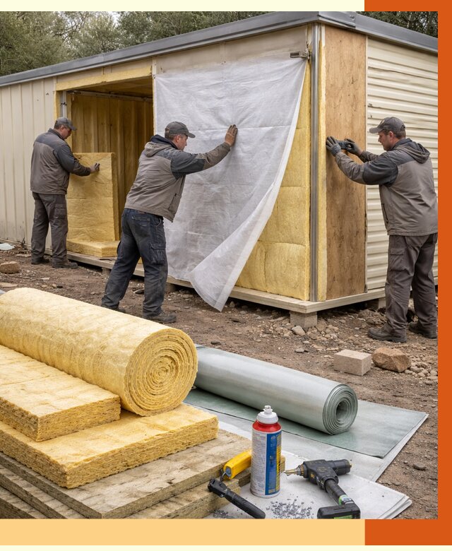 Утепление строительной бытовки в Дагестанских Огнях от 12904 руб. под ключ | ТепломастерДгс