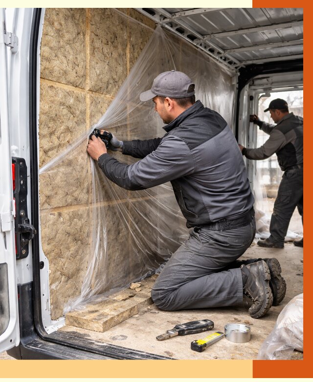 Утепление фургона в Дагестанских Огнях от 17033 руб/м2 — утепление фургона ППУ и кузова | ТепломастерДгс