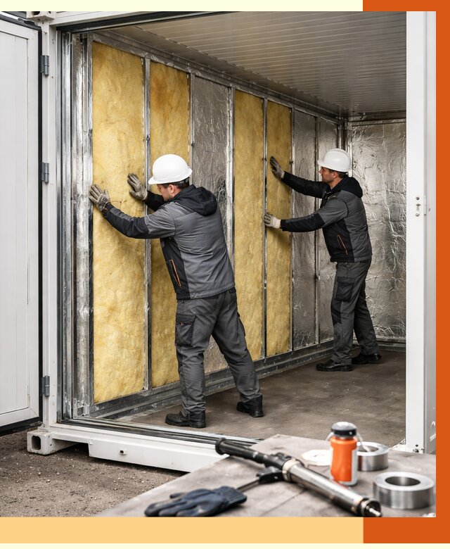 Утепление рефрижераторного контейнера в Дагестанских Огнях от 46454 руб./м² | ТепломастерДгс