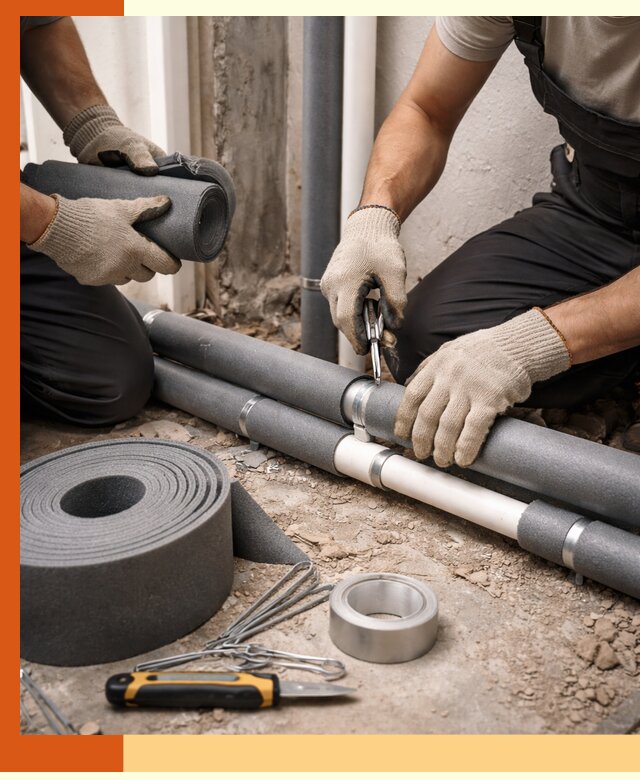 Утепление труб водоснабжения в Дагестанских Огнях — монтаж и защита сети