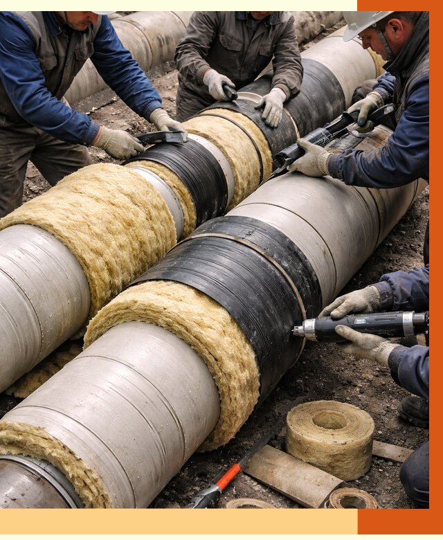 Утепление трубопровода в Дагестанских Огнях под ключ от 1910 руб. — надежно и выгодно | ТепломастерДгс