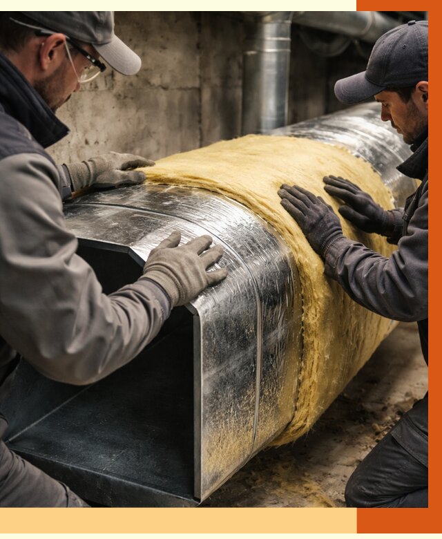 Утепление воздуховодов в Дагестанских Огнях от 4336 руб. — теплоизоляция вентиляции | ТепломастерДгс