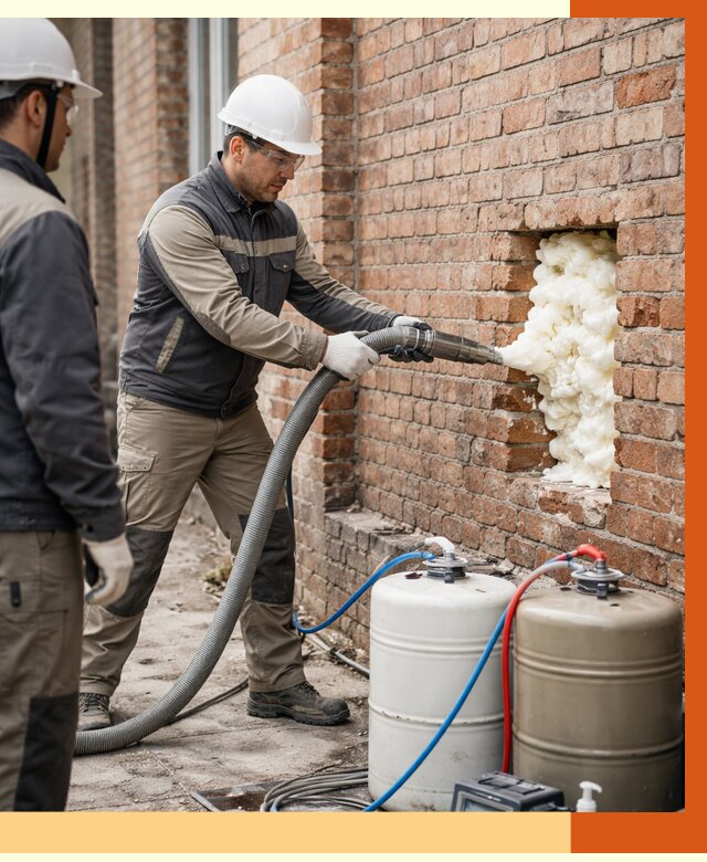 Заливка ППУ в пустоты кирпичной стены в Дагестанских Огнях от 2839 руб. | ТепломастерДгс