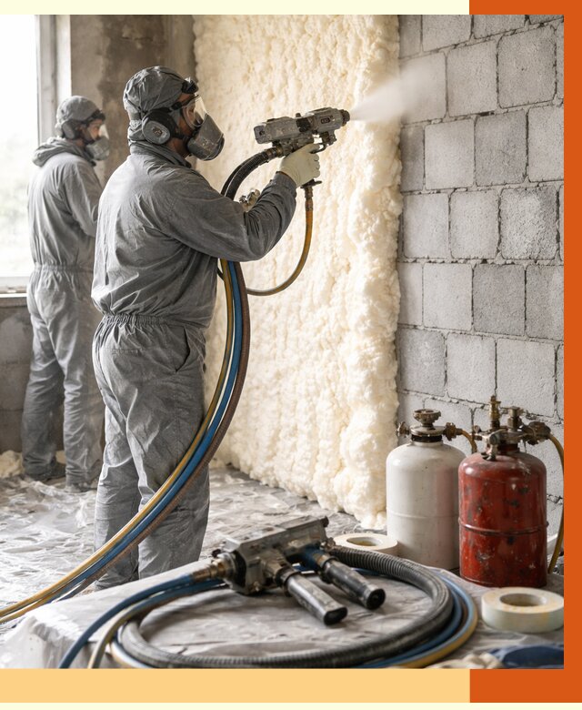 Утепление блочной стены ППУ в Дагестанских Огнях от 4387 руб./м² — ТепломастерДгс