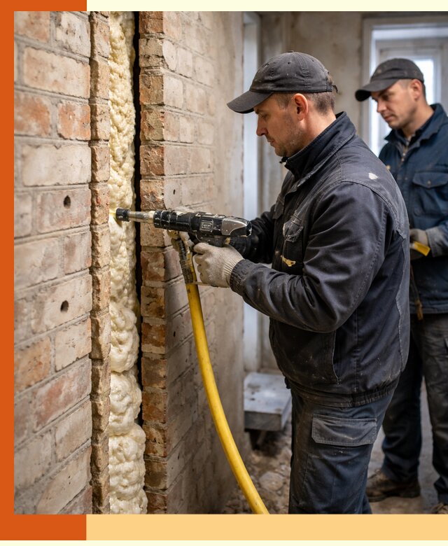 Межстеновое утепление пенополиуретаном в Дагестанских Огнях