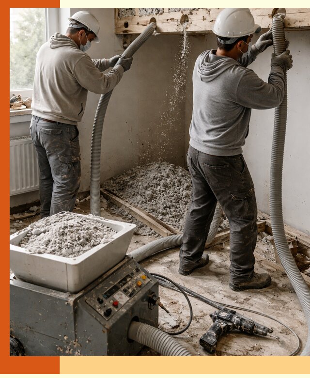 Заполнение пустот перекрытий пеной и наполнителями в Дагестанских Огнях