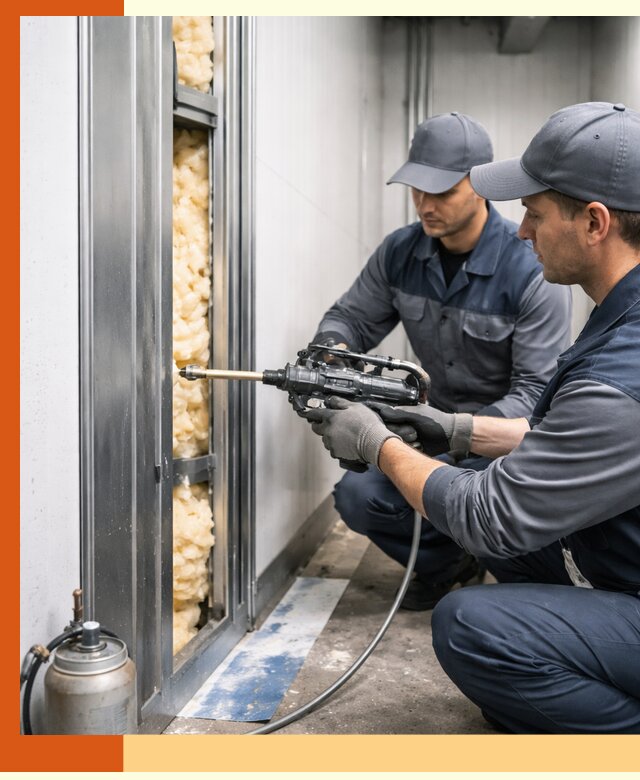 Заполнение пустот холодильных панелей в Дагестанских Огнях специализированной пеной