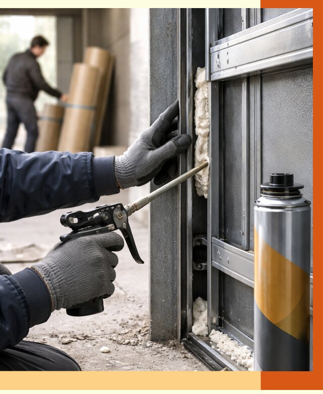 Заполнение пустот ворот в Дагестанских Огнях от 4645 руб. — заливка ППУ, утепление под ключ | ТепломастерДгс