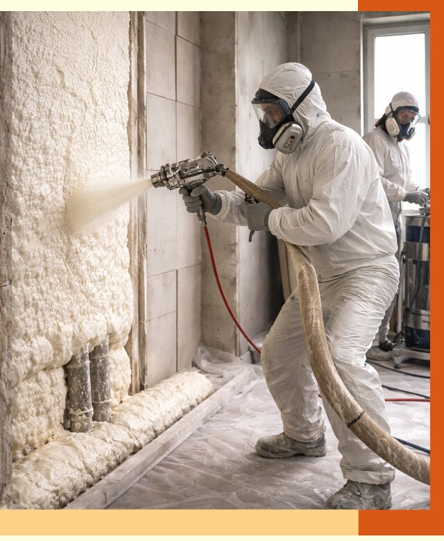 Напыление пенополиуретана в Дагестанских Огнях от 7742 руб./м2 — услуги и монтаж ППУ | ТепломастерДгс