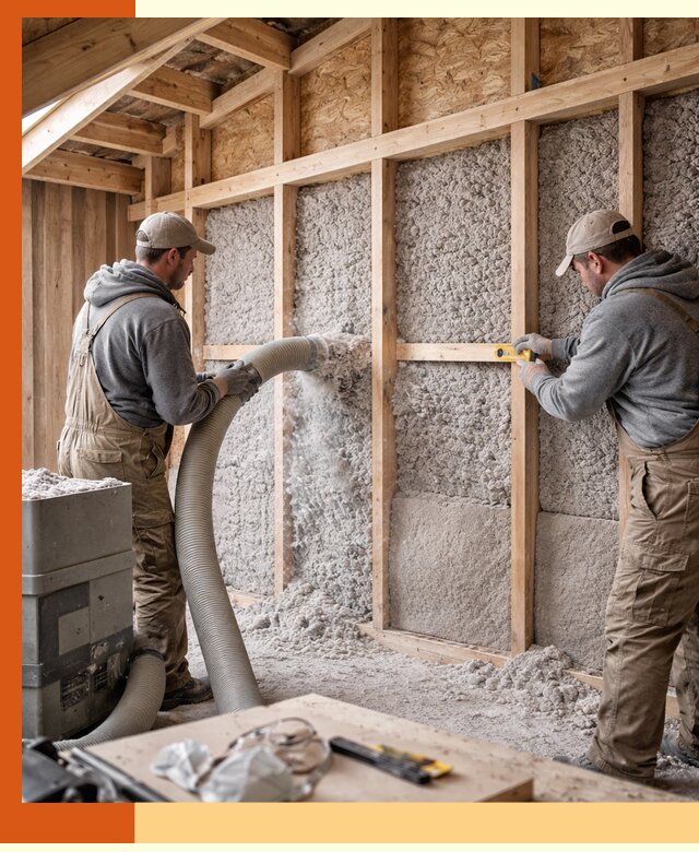 Утепление эковатой стен, потолков и перекрытий в Дагестанских Огнях