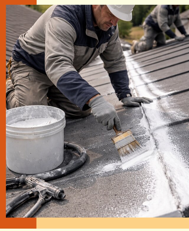 Утепление кровли жидкой теплоизоляцией в Дагестанских Огнях