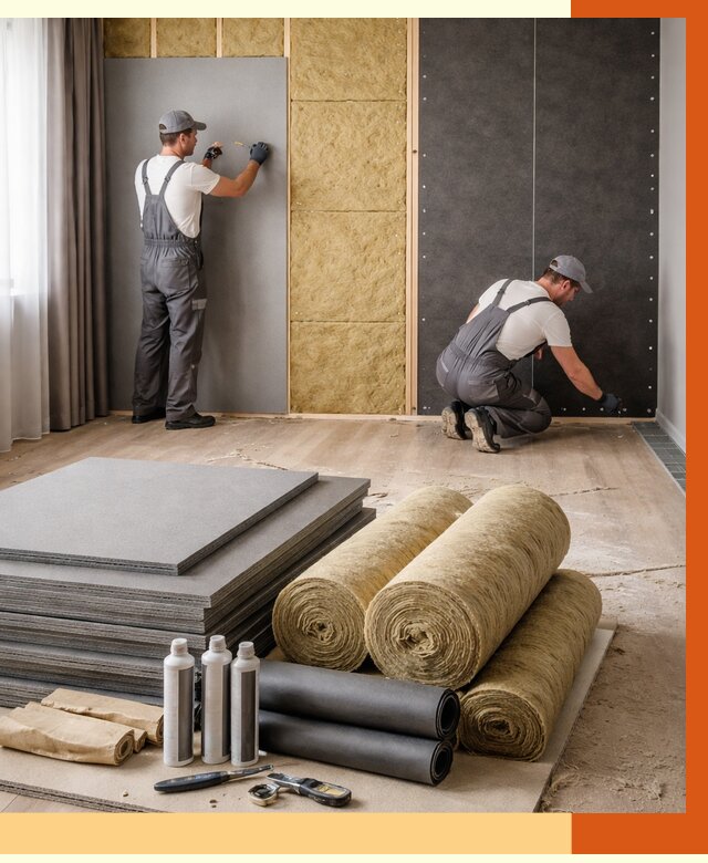 Шумоизоляция дома в Дагестанских Огнях от 4645 руб/м2 — комплексная звукоизоляция под ключ | ТепломастерДгс