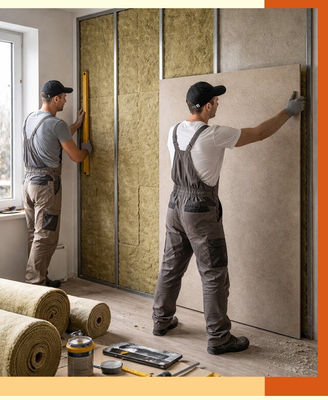 Шумоизоляция стен в Дагестанских Огнях от 4645 руб/м2 — звукоизоляция стен под ключ | ТепломастерДгс