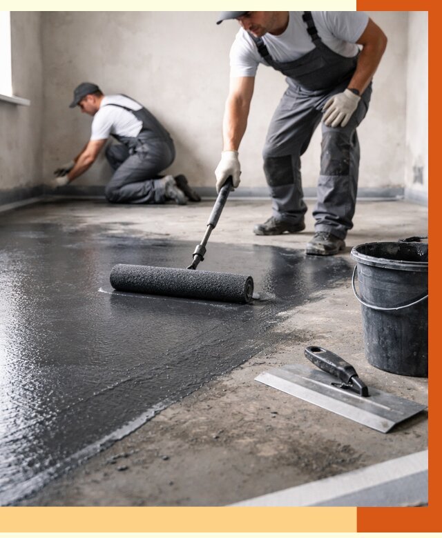 Профессиональная гидроизоляция пола в Дагестанских Огнях от 8775 руб. под ключ | ТепломастерДгс
