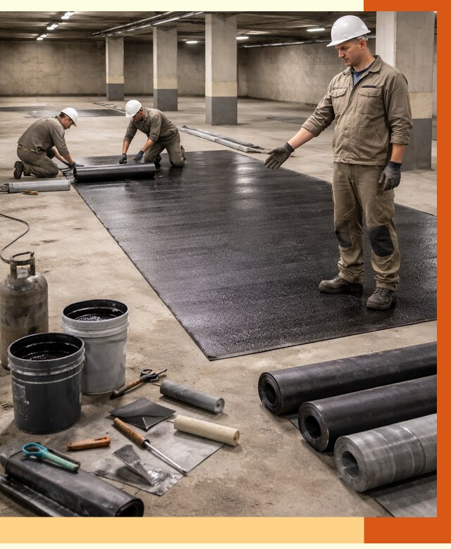 Гидроизоляция паркинга в Дагестанских Огнях от 1239 руб/м² — профессиональная защита | ТепломастерДгс