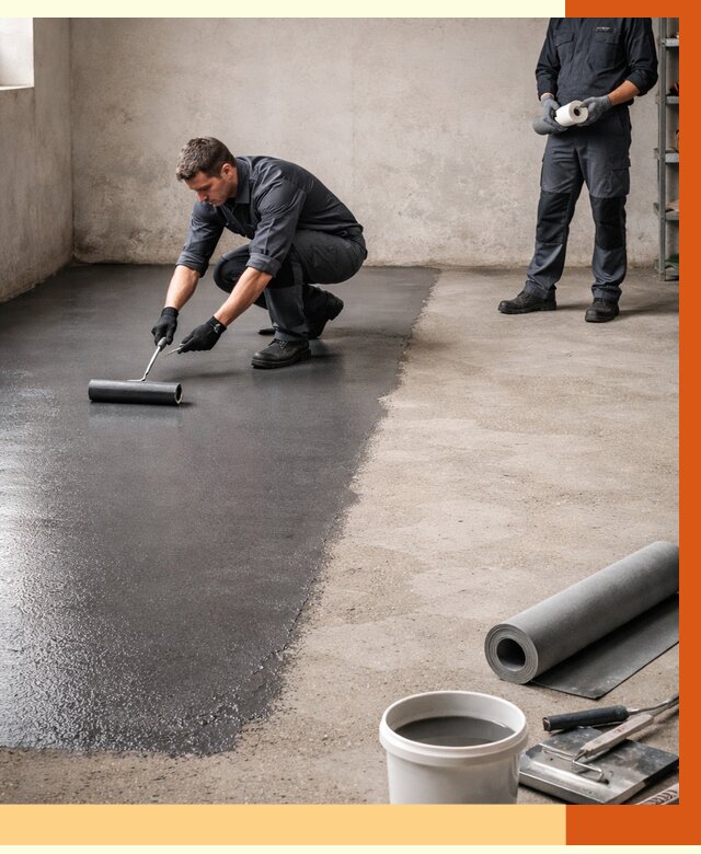 Гидроизоляция гаражного пола в Дагестанских Огнях от 3613 руб./м² — ТепломастерДгс профессионально