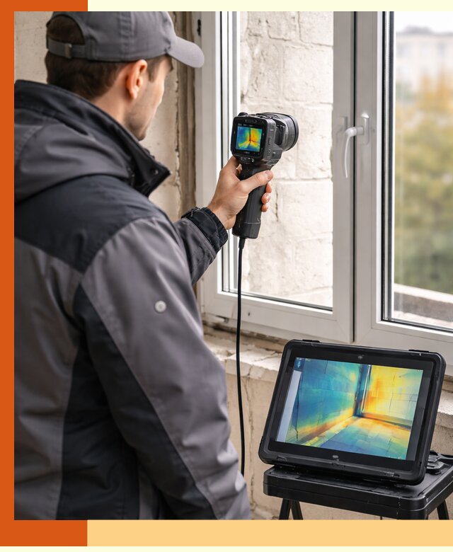 Тепловизионное обследование дома в Дагестанских Огнях для выявления утечек тепла